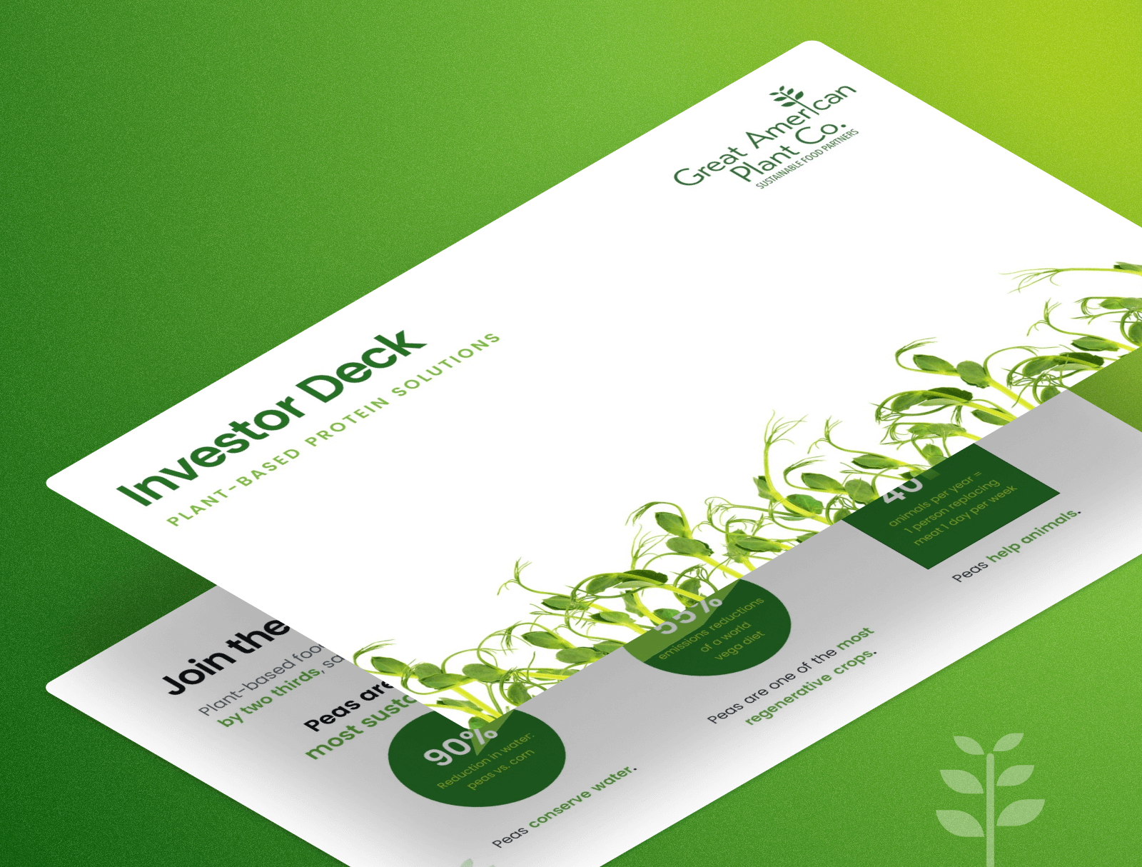 Great American Plant Co - Plant-based Food Pitch Deck - created by Vip Sitaraman, expert slide designer