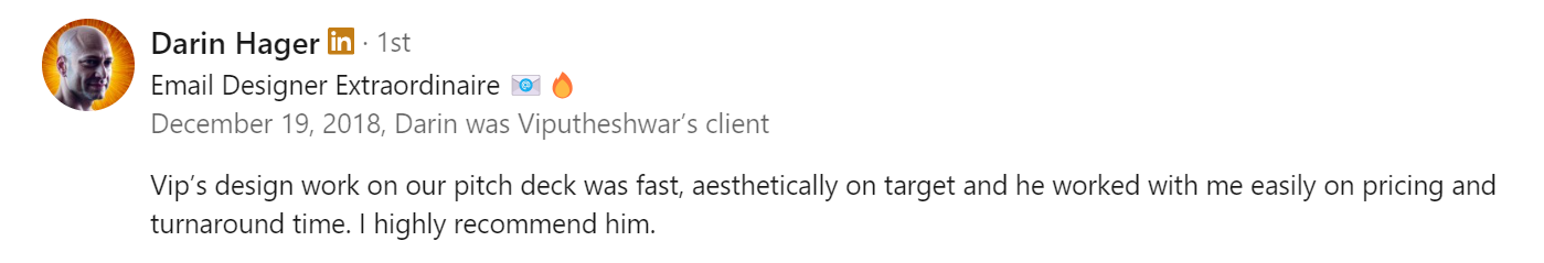 Verified Review of Vip Sitaraman Designer by Darin H. (Heyday Footwear)