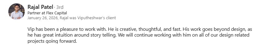 Verified Pitch Deck Designer Review of Vip Sitaraman by top decile VC fund's partner (2026)